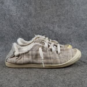 Time and Tru Shoes Womens 6 Casual Sneakers Slip On Cruiser Faux Fur Flats